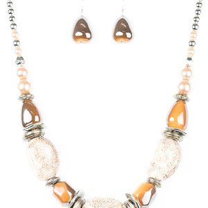 In Good Glazes Necklace Set - Peach